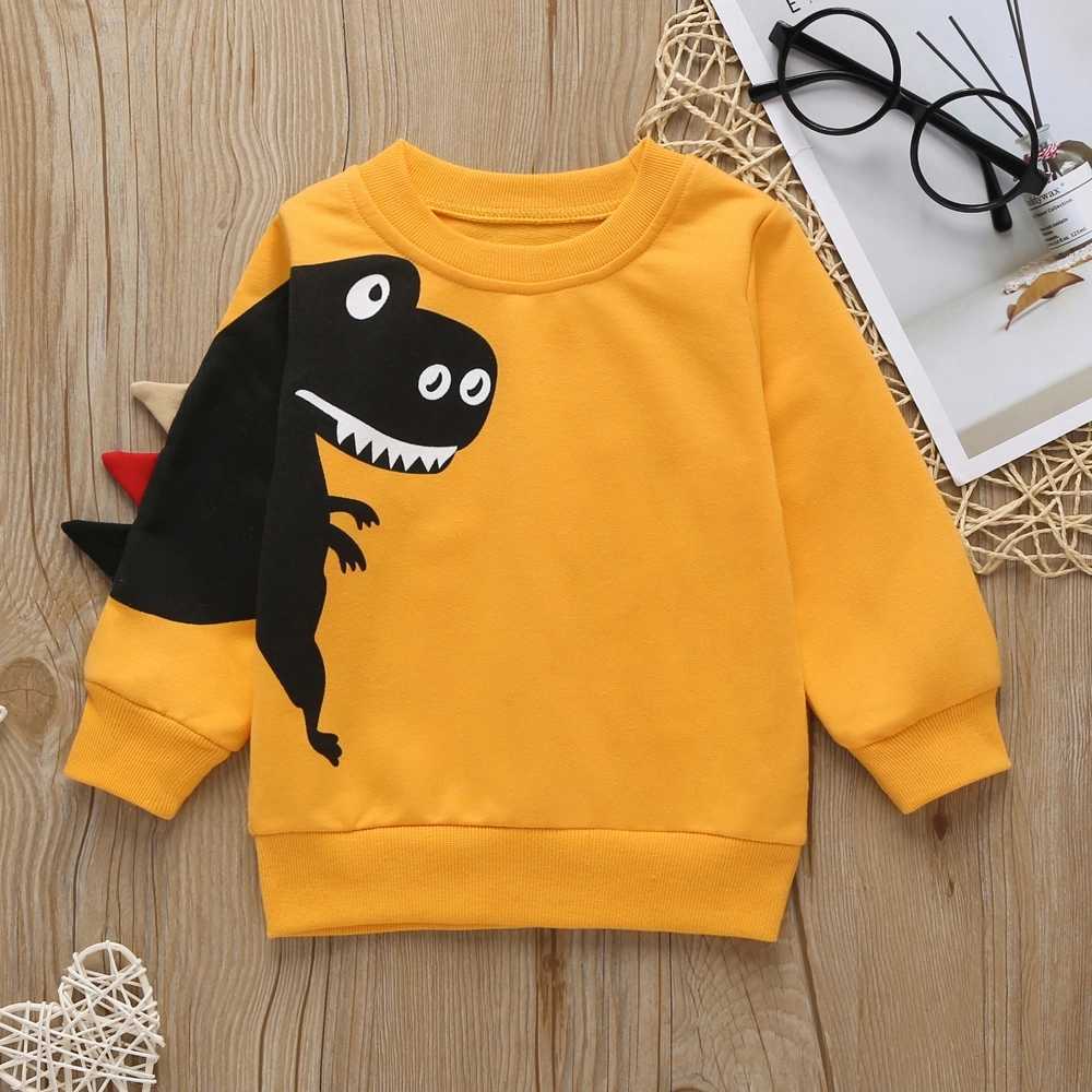 Spring and Autumn Baby Toddler Adorable Dinosaur Print Pullover for Boy Pull Clothes 210528