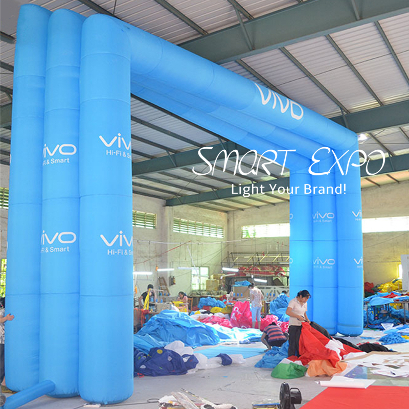Giant Inflatable Square Arch Display 0.7xW10xH6.2 m 3 Pieces Combined Set for Event Promotion with Custom Printing and Blower