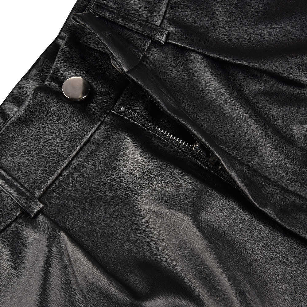 Women Leather Shorts England Style Bottoms Black Short Mujer Casual PU feminino Sexy High Waist Belt D30 210714