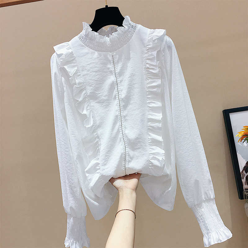Solid Pleated Ruffles Patchwork Stand Shirt for Women' Spring Blouse 210615, White
Solid Pleated Ruffles Patchwork Stand Shirt for Women' Spring Blouse 210615, White