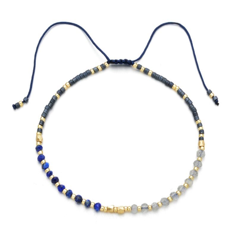 Colorful Glass Beads Strands Crystal Bracelet Rainbow Color Summer Beach Jewelry for Women Gift