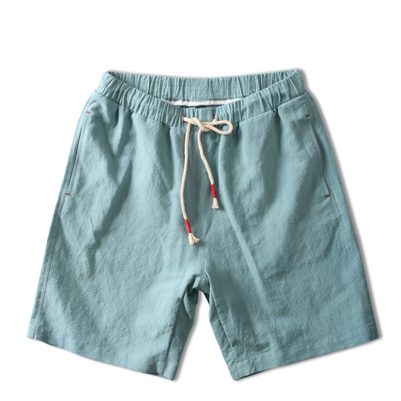 Summer Men Casual Short Male Cotton Linen Plus Size XXX 5XL 6XL 7XL Breeches Shorts Drawstring Elastic Waist Bermuda 210518