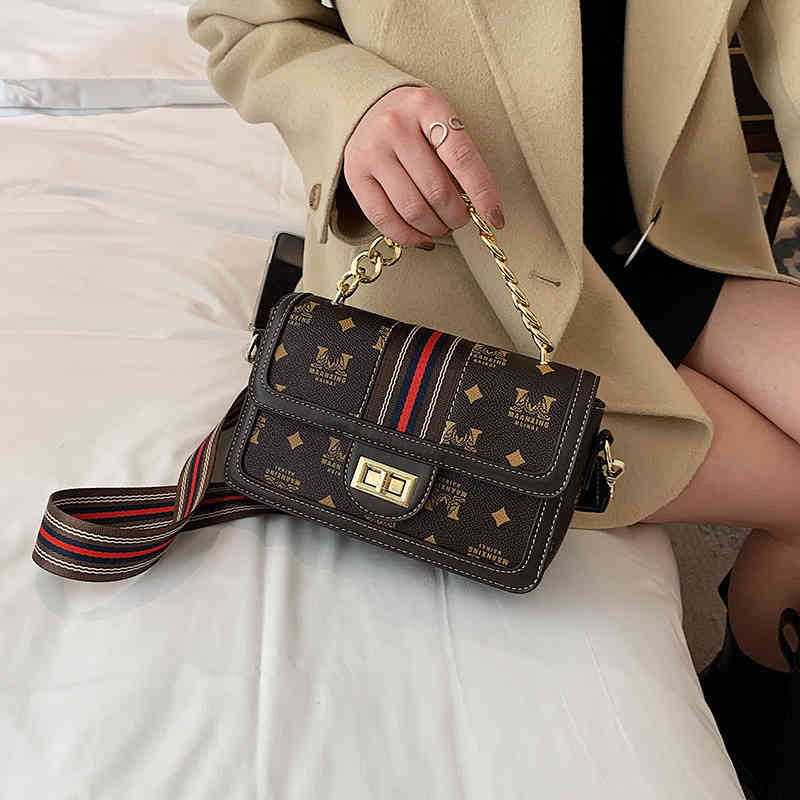 Bag women's bag new sling Shoulder Messenger wide shoulder belt style small square, Brown
Bag women's bag new sling Shoulder Messenger wide shoulder belt style small square, Brown