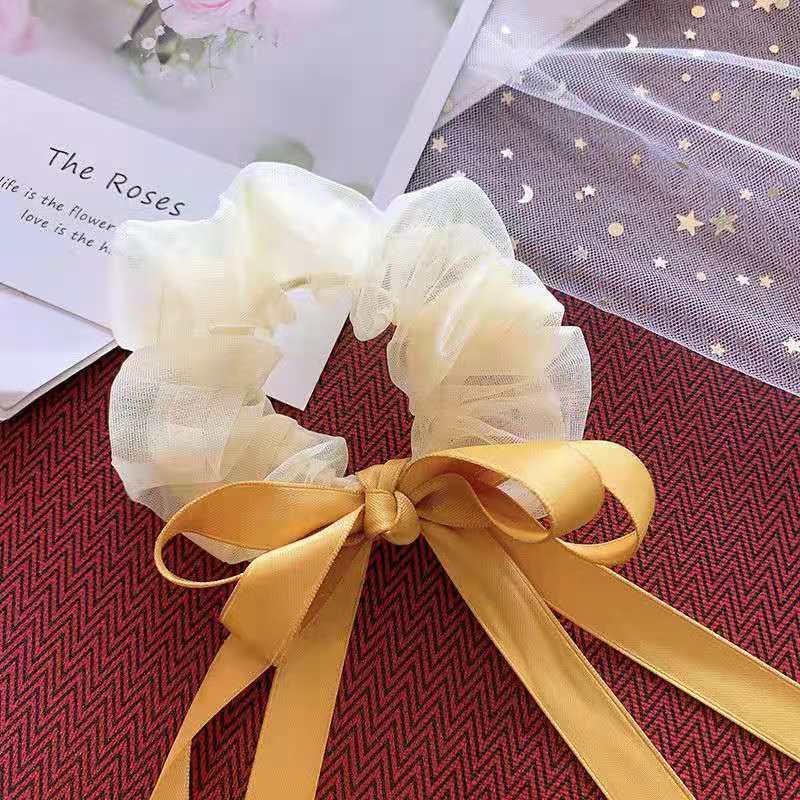 Girls bowknot hair circle sweet versatile headdress Korean large intestine ribbon fairy hair ornament