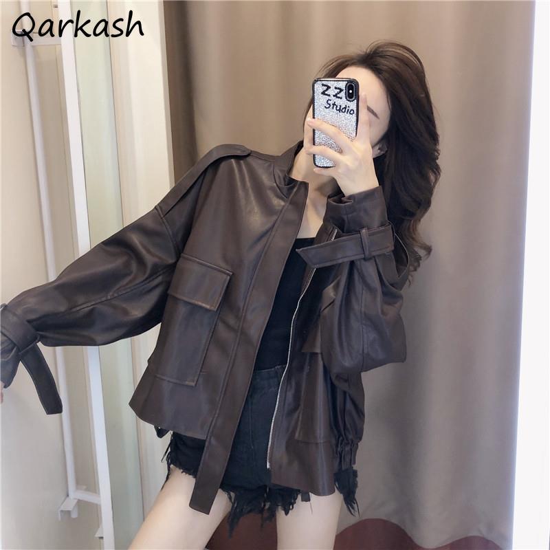 Women's Jackets Basic Women PU Design Clothing Outwear Elegant Simple Solid Pockets Autumn Streetwear Baggy Female Trendy Ulzzang Chic, Black;brown
Women's Jackets Basic Women PU Design Clothing Outwear Elegant Simple Solid Pockets Autumn Streetwear Baggy Female Trendy Ulzzang Chic, Black;brown
