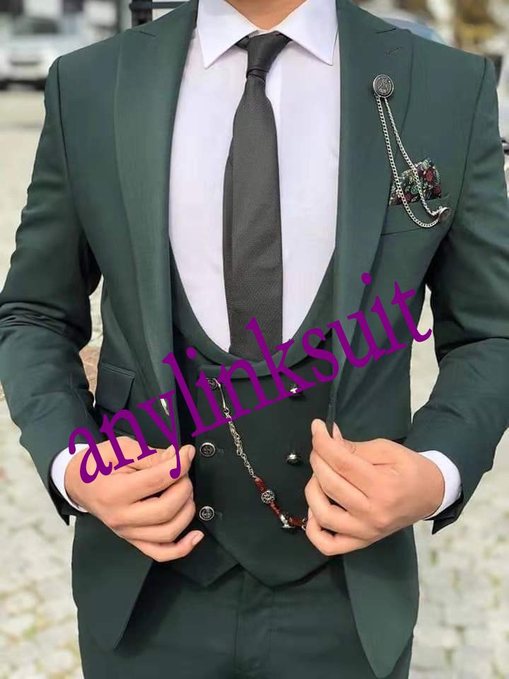 Fashion One Button Dark Green Groom Tuxedos Peak Lapel Wedding/Prom/Dinner Groomsmen Men Suits Blazer (Jacket+Pants+Vest+Tie) W1440, Same as image
Fashion One Button Dark Green Groom Tuxedos Peak Lapel Wedding/Prom/Dinner Groomsmen Men Suits Blazer (Jacket+Pants+Vest+Tie) W1440, Same as image