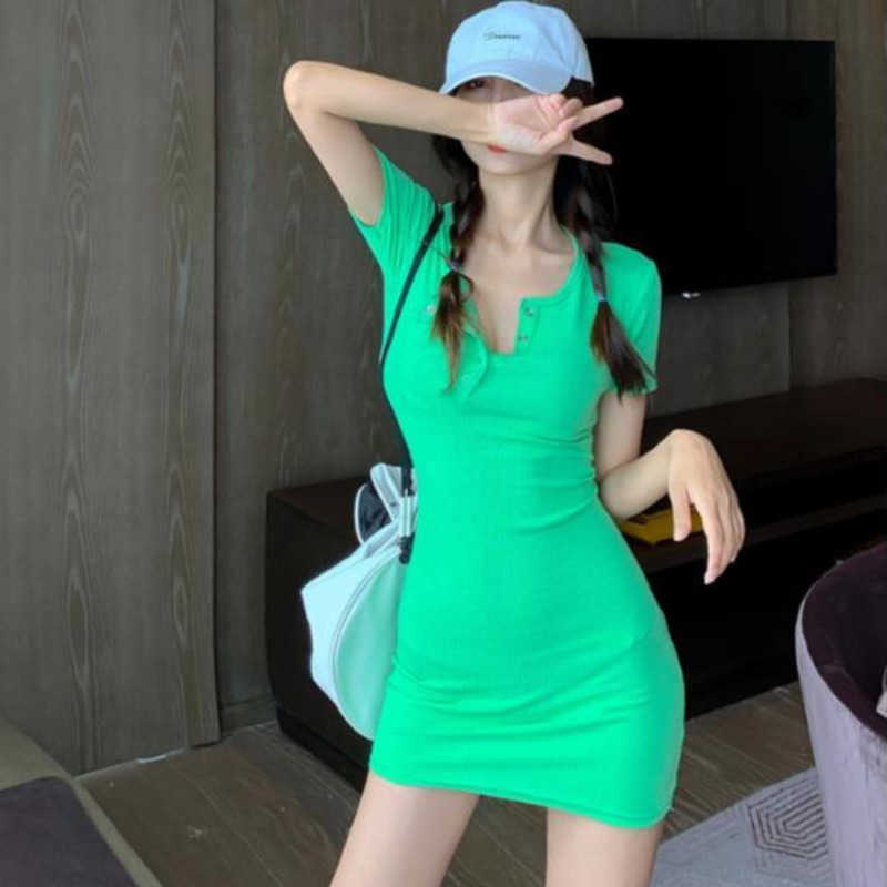 WOMENGAGA Summer Tops Slim T Shirt Mini Dress Short Green Sleeve Knitting Women's Dresses Orange Girl Female OX62 210603, Black
WOMENGAGA Summer Tops Slim T Shirt Mini Dress Short Green Sleeve Knitting Women's Dresses Orange Girl Female OX62 210603, Black
