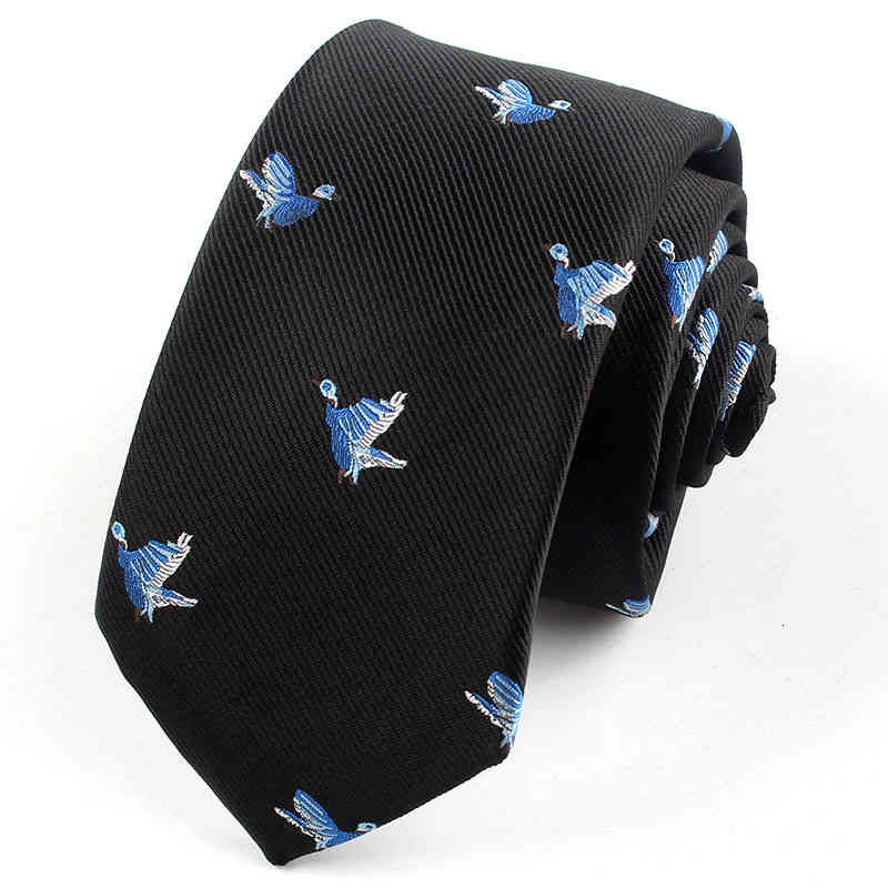 Necktie Scarf Corbata Fashion Casual Korean Narrow Tie 6cm Tuku Hip Hop Cartoon Pattern Jacquard Performance Men's and Women's Gift Box