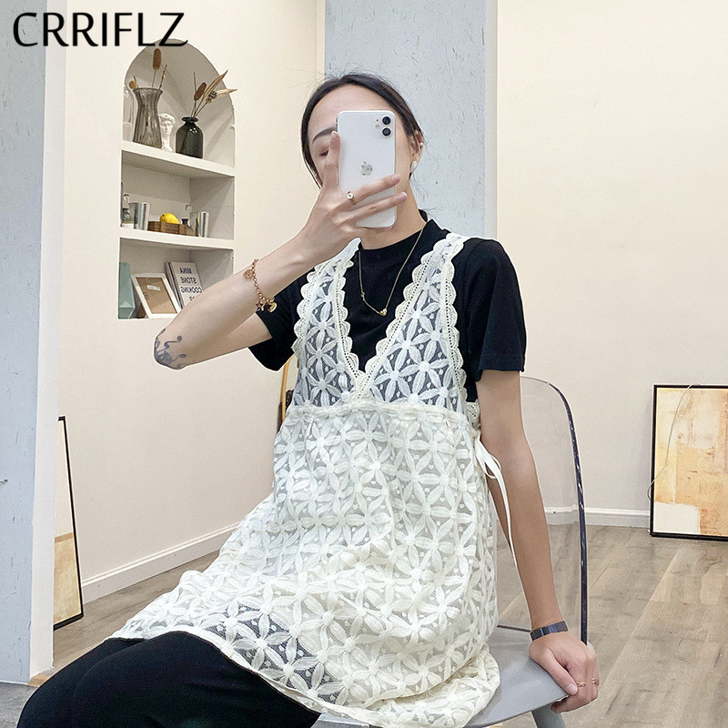 Summer Sleeveless Casual Hollow Out Lace Dress Women V-neck Solid A-line Spaghetti Strap Mini CRRIFLZ 210520, Beige
Summer Sleeveless Casual Hollow Out Lace Dress Women V-neck Solid A-line Spaghetti Strap Mini CRRIFLZ 210520, Beige