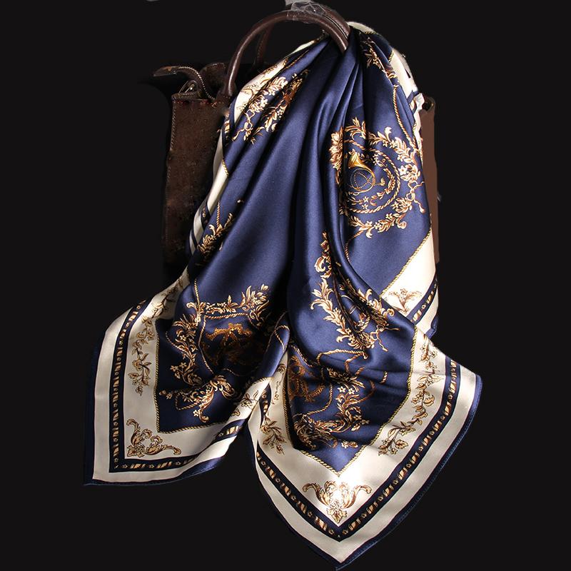 90*90cm Square Silk Scarf Bandana Scarf and Wrap 100% Pure Silk Scarves Women Headband Hijabs Printed1, Blue;gray
90*90cm Square Silk Scarf Bandana Scarf and Wrap 100% Pure Silk Scarves Women Headband Hijabs Printed1, Blue;gray