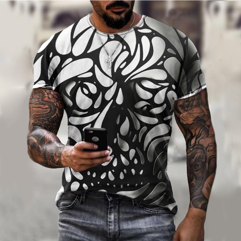 Novelty Skull Men's 3D T shirt Short Sleeve Black and White Halloween Party Tops Street wear Punk & Gothic Round Neck Summer, 3#
Novelty Skull Men's 3D T shirt Short Sleeve Black and White Halloween Party Tops Street wear Punk & Gothic Round Neck Summer, 3#