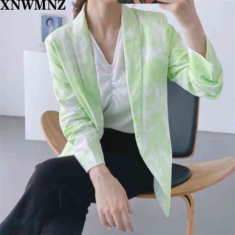 women fresh tie dye print open stitching blazer pleated sleeve office lady causal stylish outwear suit coat tops 210520, Green
women fresh tie dye print open stitching blazer pleated sleeve office lady causal stylish outwear suit coat tops 210520, Green