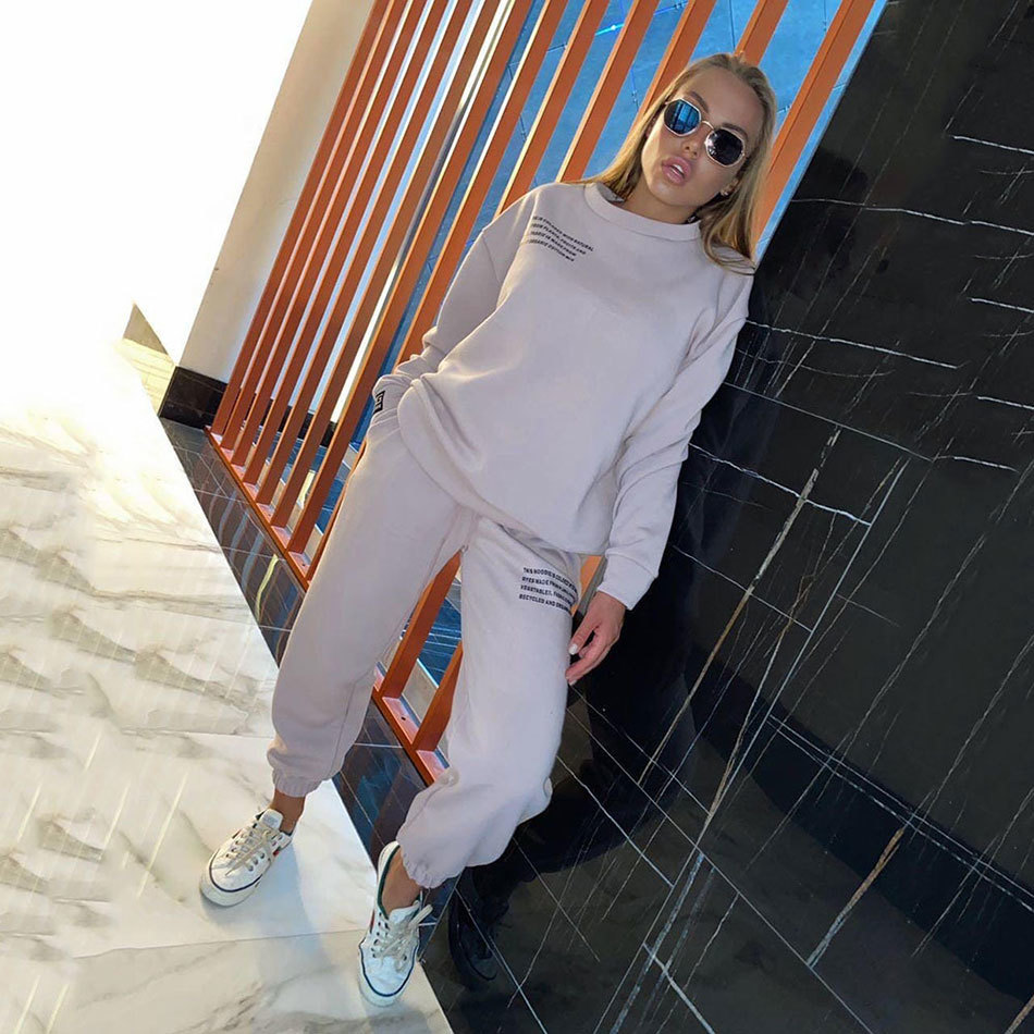 Free Women's Tracksuit Hoodies 2 Piece Set Pullover Sweatshirt + Pants Sport Fashion Suit Winter Casual Sportswear 210524