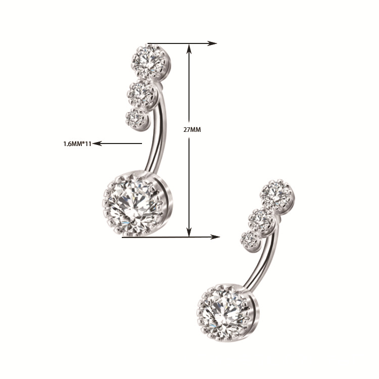 Sexy Stainless Steel Zirconal Piercing Belly Rings Navel ring Belly Bars Navel Nail Ring Piercings BellysButton Ring Austrian Crystal Flower Body Pier