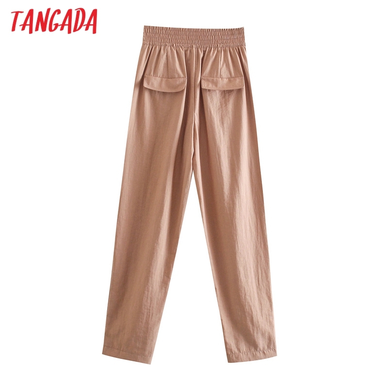 Woman Women Pink Cargo High Waist Pants Loose Trousers Joggers Female Sweatpants Streetwear 4N14 210416