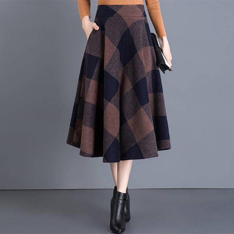 Skirts 2021 Autumn Elegant Plaid Women's High Waist Long Woolen Skirt With Lining Winter Pockets Female Casual Wool, Photo color 1
Skirts 2021 Autumn Elegant Plaid Women's High Waist Long Woolen Skirt With Lining Winter Pockets Female Casual Wool, Photo color 1