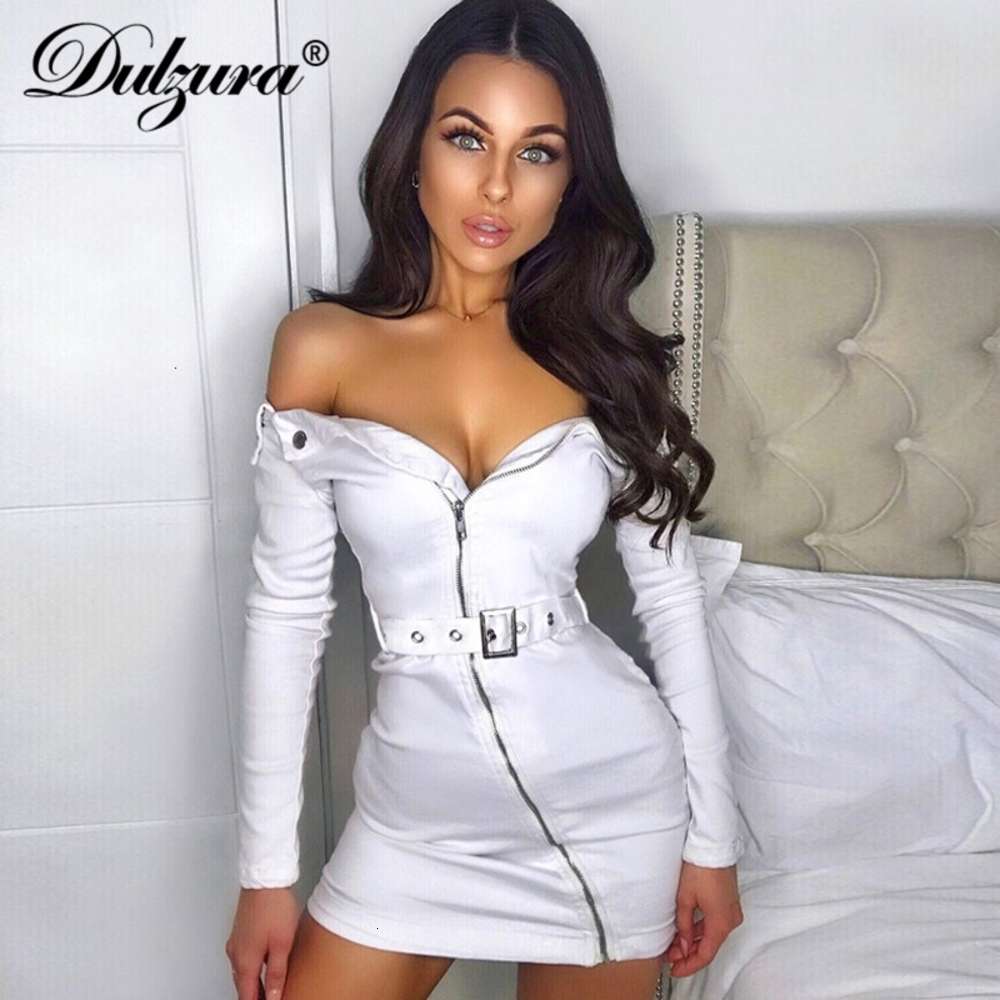 Dulzura 2019 autumn winter women mini dress long sleeve bodycon sexy zip belt off shoulder elegant festival clothing party club, Black;gray
Dulzura 2019 autumn winter women mini dress long sleeve bodycon sexy zip belt off shoulder elegant festival clothing party club, Black;gray