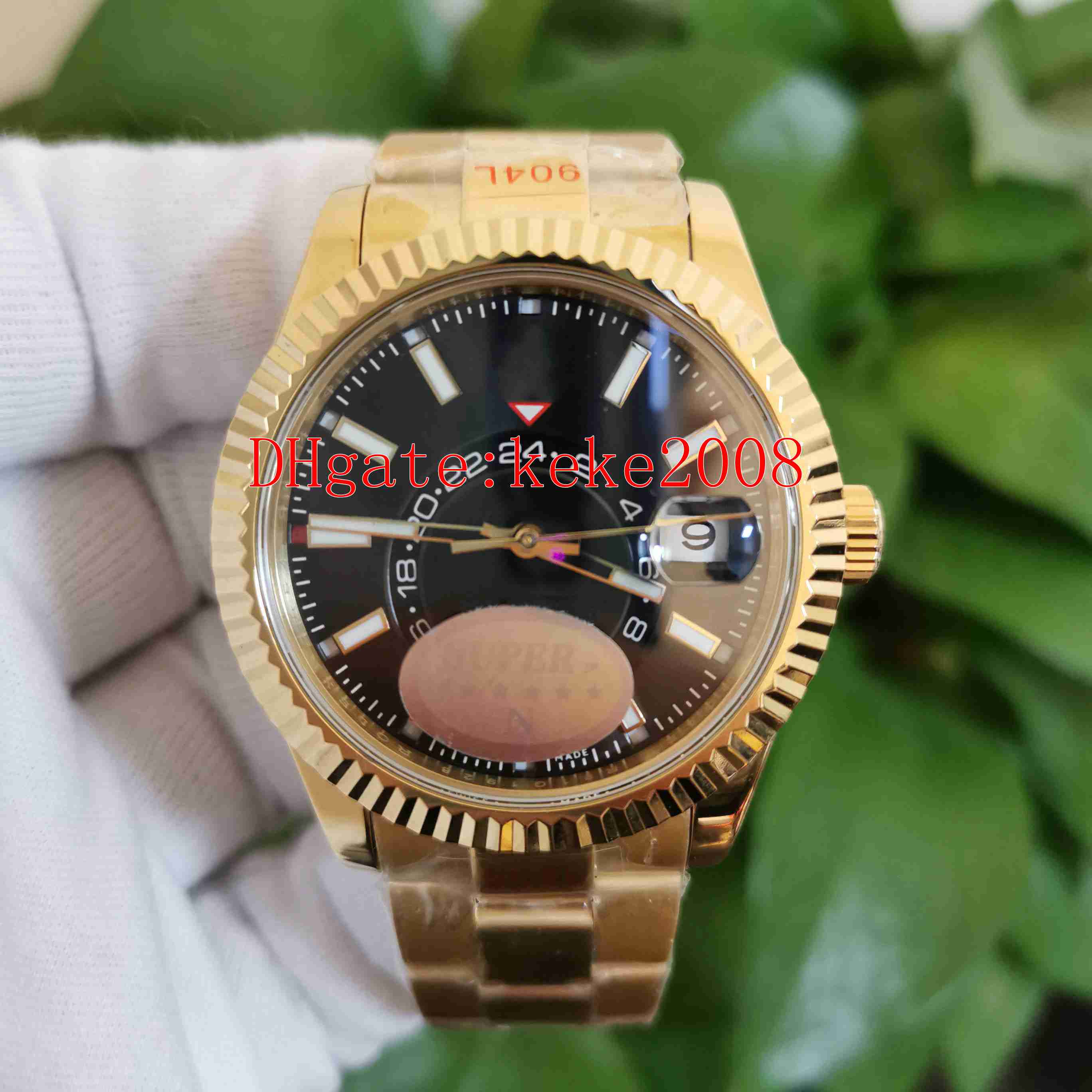 NOOBF Watches men Wristwatches 326938 904L Yellow gold Black Dial 42mm GMT Month Red Dot Working Sapphire CAL.9001 Movement Mechanical Automatic Mens Watch box, No box papers
NOOBF Watches men Wristwatches 326938 904L Yellow gold Black Dial 42mm GMT Month Red Dot Working Sapphire CAL.9001 Movement Mechanical Automatic Mens Watch box, No box papers