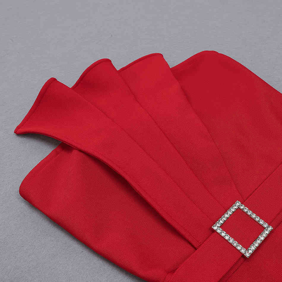 Free Women Summer Dress Red Sexy Wrapped Chest Sleeveless Halter Bodycon Draped Club Party Midi Vestidos 210524