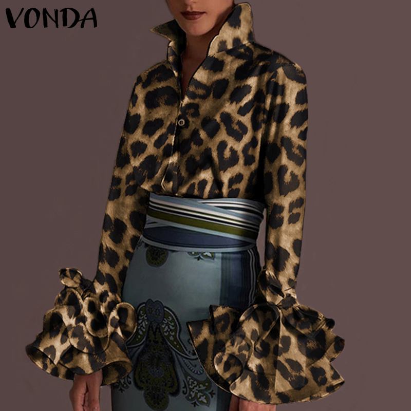 Autumn Long Sleeve Lapel Tunic Tops Women Vintage Blouses VONDA Fashion Leopard Print Shirts 2021 Elegant Office Work Blouse, A style coffee
Autumn Long Sleeve Lapel Tunic Tops Women Vintage Blouses VONDA Fashion Leopard Print Shirts 2021 Elegant Office Work Blouse, A style coffee