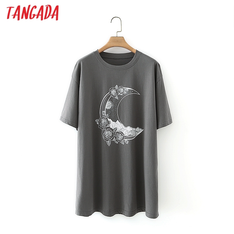 Women Print Long T Short Sleeve O Neck Tees Ladies Casual Tee Shirt Street Wear Top 2M125 210416