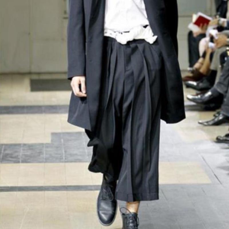 Men's Pants European And American Skirt Cropped Yamamoto Yoshiji Wide Leg Catwalk Trendy Loose Casual