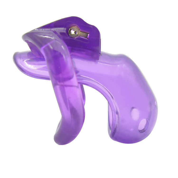 CHASTE BIRD Amazing Price Male Bio-sourced Resin Chastity Device Cock Cage HT V3 Belt With 4 Penis Ring Adult Lock Sex Toy A380 211013
