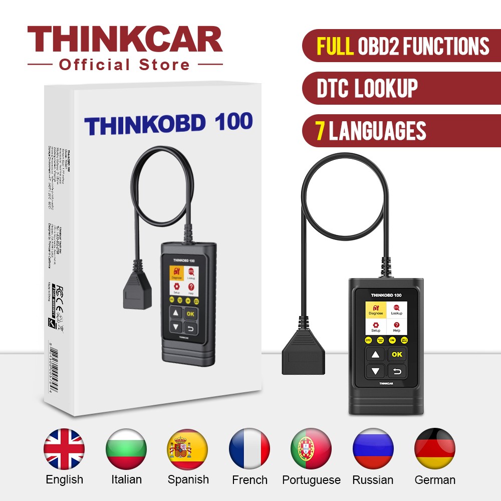 THINKCAR THINKOBD 100 Car Scanner Diagnostic Tool All OBD2 Functions DTC Lookup VIN Live Data Reset Engine Light Diagnostics
THINKCAR THINKOBD 100 Car Scanner Diagnostic Tool All OBD2 Functions DTC Lookup VIN Live Data Reset Engine Light Diagnostics