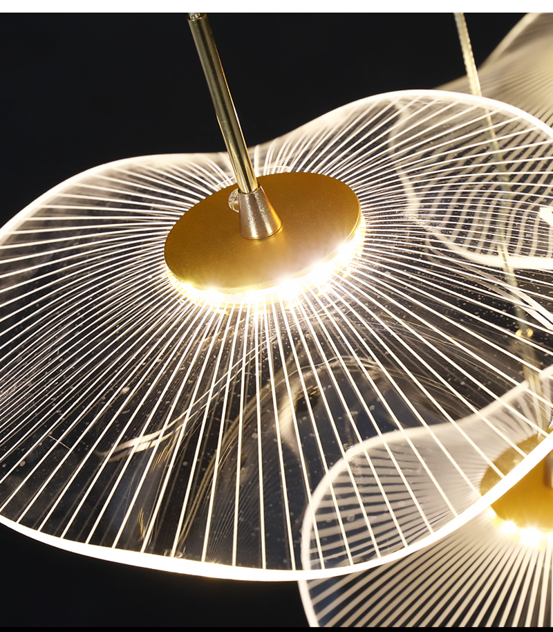 Nordic minimalist restaurant lotus leaf pendants Lamp living room vill high rise duplex pendant lighting stairs home decor lights - view 9