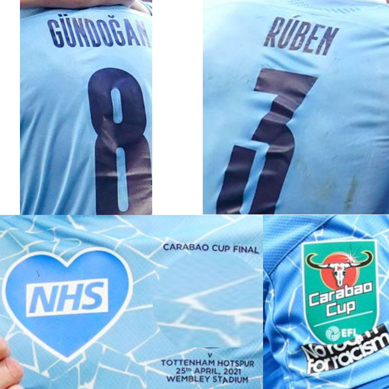 2021 Carabao Cup Final Jersey Player Issue Laporte G. Jesus De Bruyne Sterling Mahrez Kun Aguero Gundogan American College Football Wear Shirt от DHgate WW