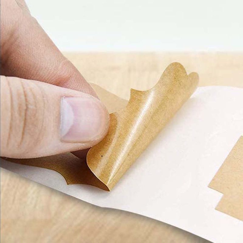 250Pcs/Roll Blanco Kraft Paper Labels Hand-made trays Packaging Sealing Stickers Christmas present Tags Decoration