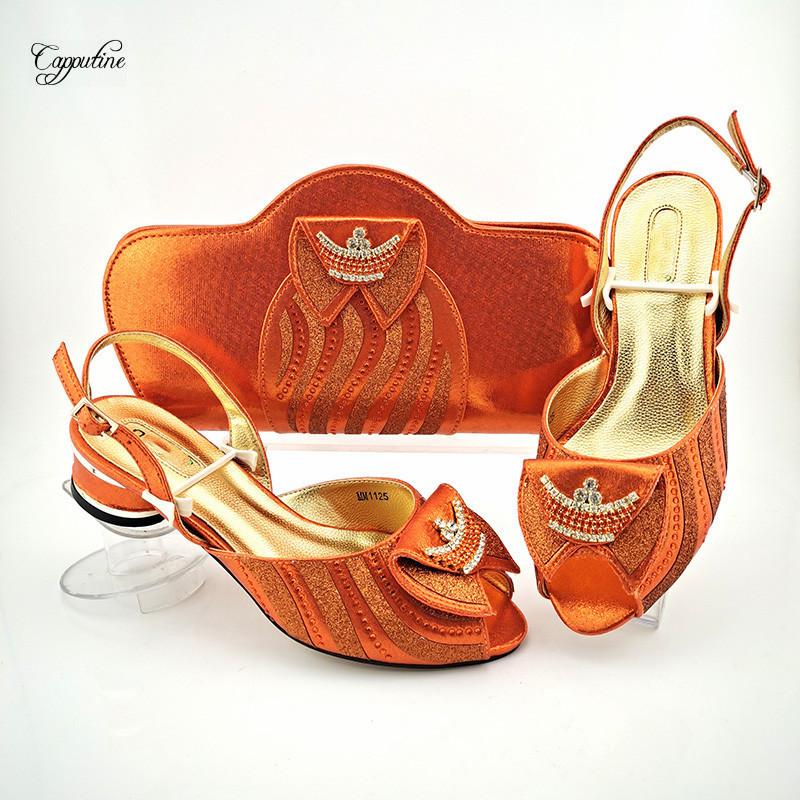 Dress Shoes Orange Matching And Bag Set Medium Heels African Italian Design Summer Sandals With Handbag Zapatos De Mujer MM1125 4.3CM, Purple
Dress Shoes Orange Matching And Bag Set Medium Heels African Italian Design Summer Sandals With Handbag Zapatos De Mujer MM1125 4.3CM, Purple