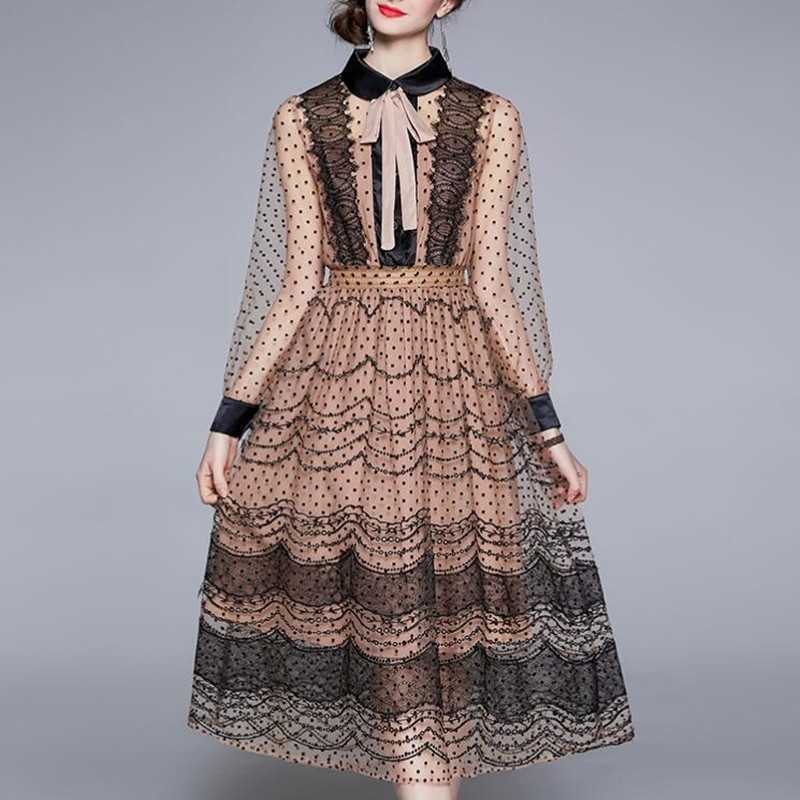 ZAWFL Women French Mesh Dress Sweet Dot Puff Sleeve Bow Collar A-line es Summer Fashion Streetwear Midi 210525, Picture color
ZAWFL Women French Mesh Dress Sweet Dot Puff Sleeve Bow Collar A-line es Summer Fashion Streetwear Midi 210525, Picture color