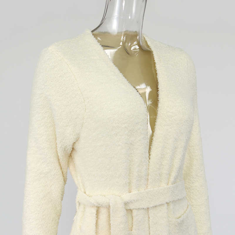 Colysmo Winter Sweater Coat Women Warm Soft Long Sleeve Oversized Loose Cardigan Solid Color Lounge Wear Knitted Casual Tops 210527