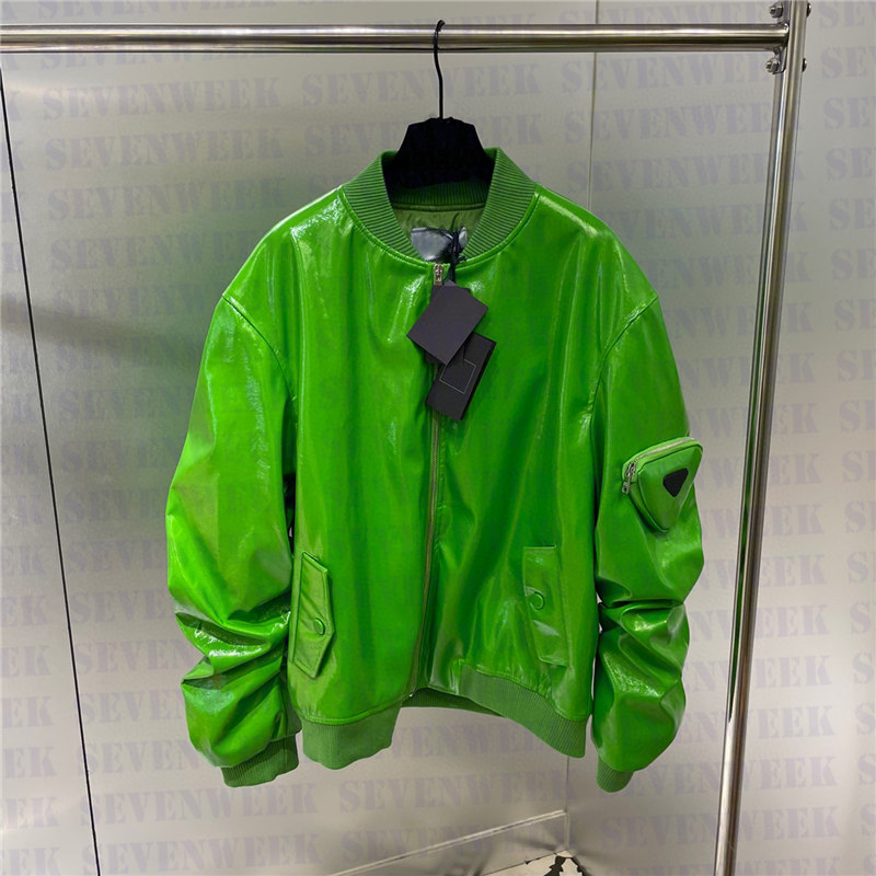 Triangle Bag Bright Leather Jackets Down Coats For Men and Women Fashion Brand Bomber Jacket Winter Warm, Green
Triangle Bag Bright Leather Jackets Down Coats For Men and Women Fashion Brand Bomber Jacket Winter Warm, Green