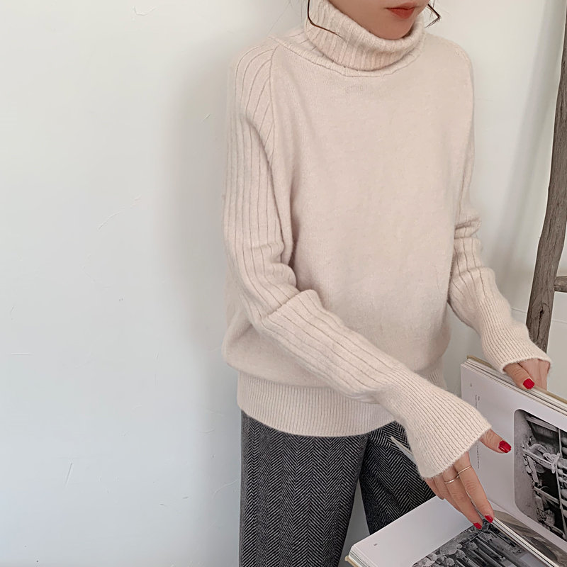 Korea Chic Feminine Turtleneck Slimming Casual Basic Fresh Loose Warm Pullovers Soft Knitted Women All Match Sweaters 210421