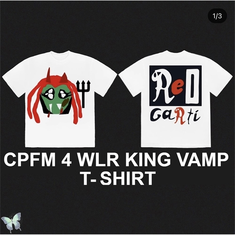CPFM XYZ 4 WLR KING VAMP T-shirt Clown Cartoons Men Women CPFM. T Shirt 100% Cotton High Quality Tshirts 210420