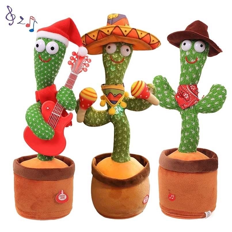 Dancing Cactus Toys S Electronic Plush Toys Twisting Singing Dancer For Babies Children Toy Music Luminescent Christmas Gift 220209