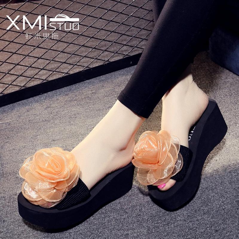 Summer High Heel Word Drag Female Flowers Fashion Cool Thick Bottom Non-slip Beach Flip Flop Slippers, Black
Summer High Heel Word Drag Female Flowers Fashion Cool Thick Bottom Non-slip Beach Flip Flop Slippers, Black