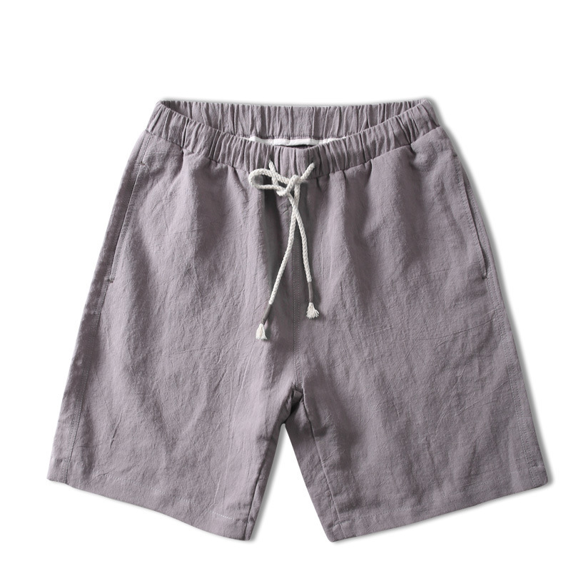 Summer Men Casual Short Male Cotton Linen Plus Size XXX 5XL 6XL 7XL Breeches Shorts Drawstring Elastic Waist Bermuda 210518