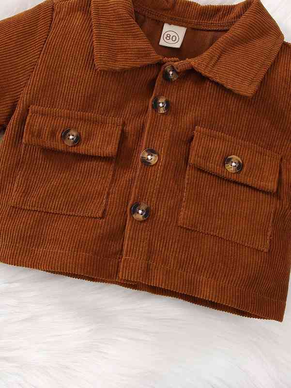 Baby Flap Pocket Corduroy Jacket & Paperbag Waist Skirt SHE