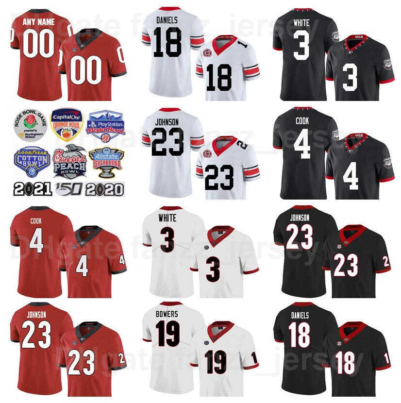 NCAA College Football Georgia Bulldogs Jersey 18 JT Daniels 3 Zamir White 2 Kendall Milton 4 James Cook 19 Brock Bowers 23 Jaylen Johnson Un, Black
NCAA College Football Georgia Bulldogs Jersey 18 JT Daniels 3 Zamir White 2 Kendall Milton 4 James Cook 19 Brock Bowers 23 Jaylen Johnson Un, Black