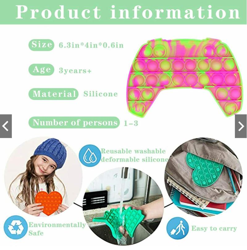 Party Game Controller Shape Push Up Bubble Kids Pop Simple Dimple Toy Adult Gamepad Antistress Hand Bubbles Sensory Toys