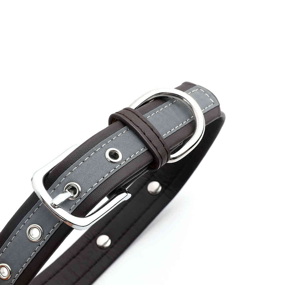 Adjustable Personalized Dog Collars PU Leather Reflective Dogs Cat Collar ID Custom Tag Engraved Pet Accessorie