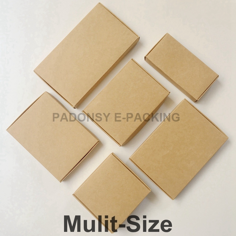 Wholesale 50pcs Natural Brown Kraft Paper Cajas de Carton Packaging Soap Wedding Favors Candy Gift Box 210402