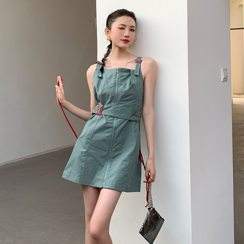 Women Dress Suspender Camisole Sleeveless Dresses Sweet Temperament Sexy Slim Fashion Summer 2H506 210526