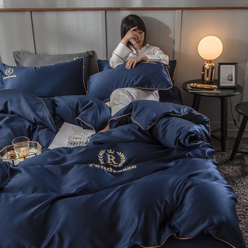 3/4 Pcs Luxury European Style Duvet Cover Set Silk Cotton Bedding Quilt Pillowcase Queen King Size Sets