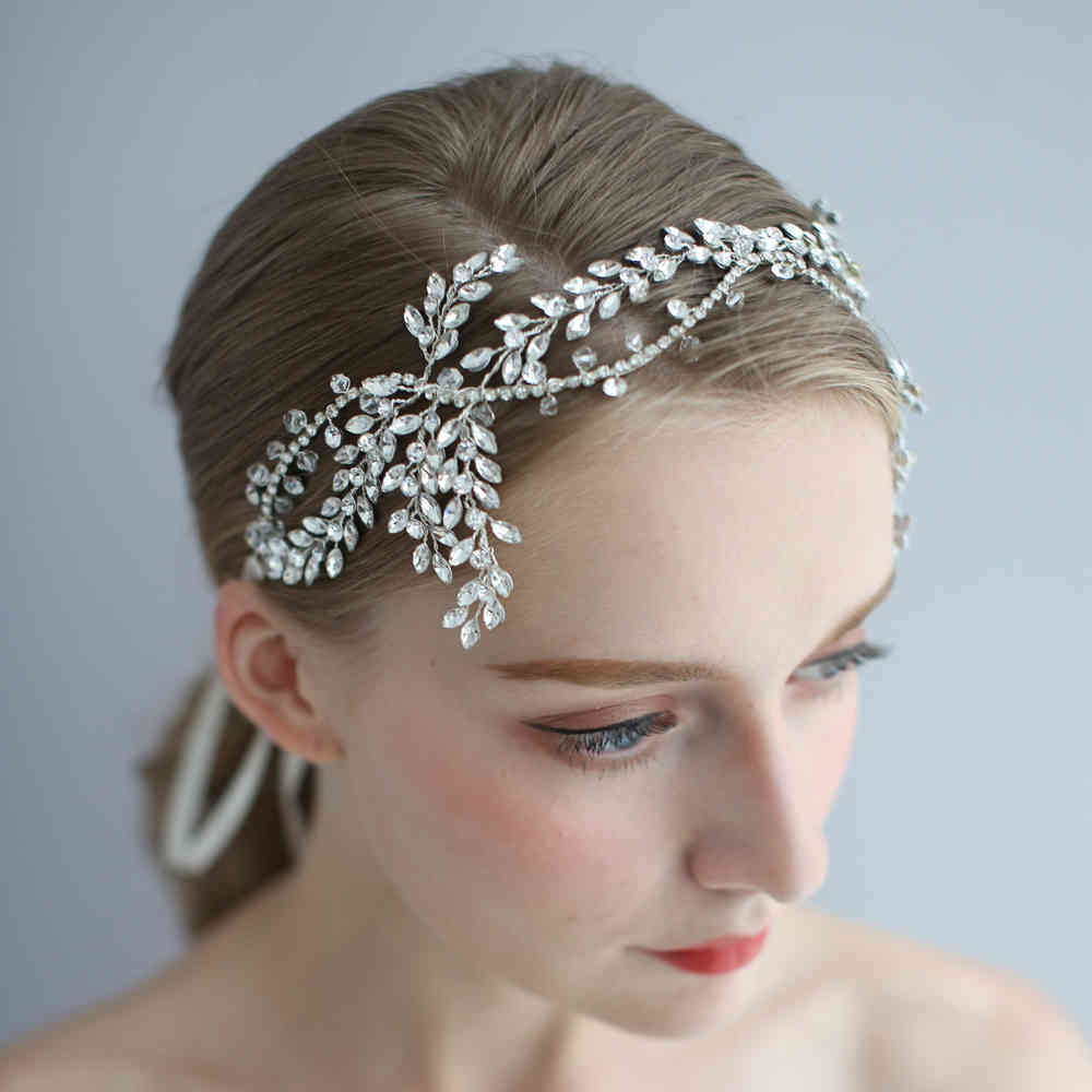 Vintage Crystal Bridal Hair Vine Headband Antique Silver Luxury Wedding Headpiece Crown Fashion Women Hair Accessories CJ191226