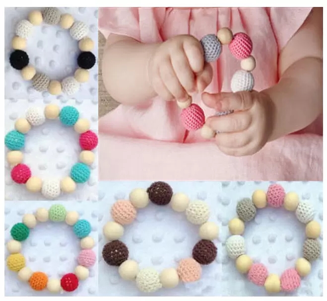 20pcs Baby Play Gym Chew Crochet Round Wooden Beads Candy Ball Knit inside wood Shower Gift Bed Toys Newborn Teether trottie rattles
20pcs Baby Play Gym Chew Crochet Round Wooden Beads Candy Ball Knit inside wood Shower Gift Bed Toys Newborn Teether trottie rattles
