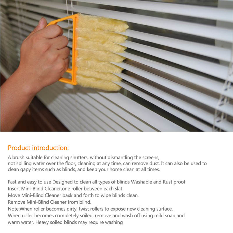 Window Cleaning Brush 1 PC Washable Microfiber Kitchen Accessories Window Cleaning Brushes Venetian Blind Brush Portable